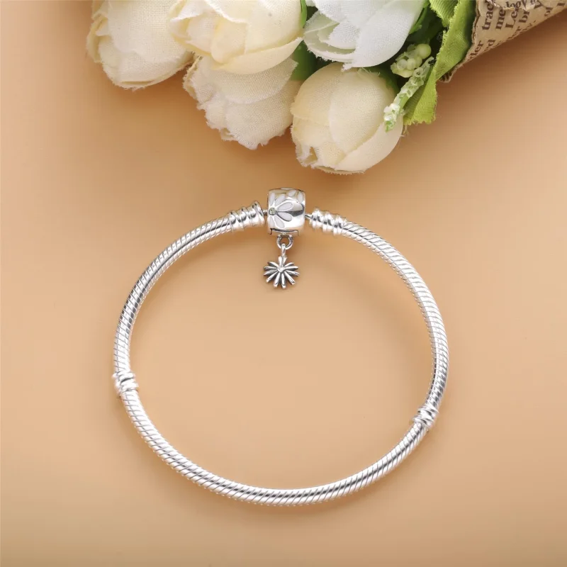 (imagine pentru) Brățară Pandora Moments, lanț clasic cu sistem de închidere în formă de floare - - Vizualizare 4