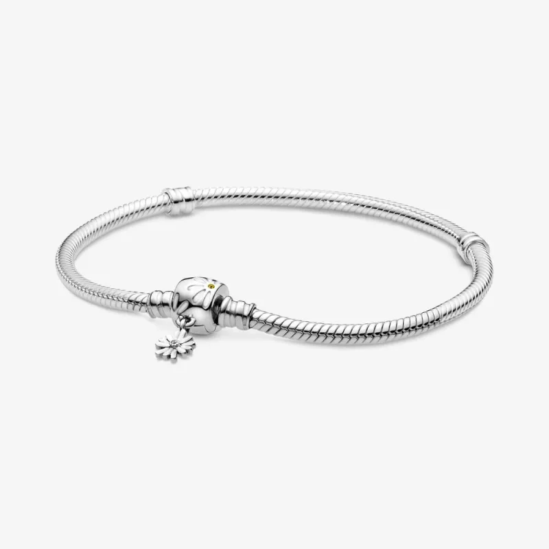 (imagine pentru) Brățară Pandora Moments, lanț clasic cu sistem de închidere în formă de floare - 598776C01