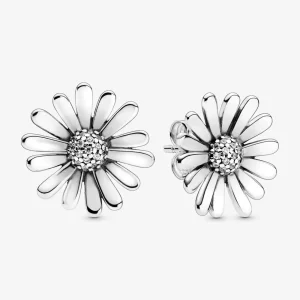 (imagine pentru) Cercei Pandora cu Pavé Daisy floare din argint - 298812C01