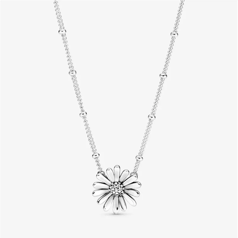 (imagine pentru) Colier Pandora cu Pavé Daisy floare din argint - 398964C01