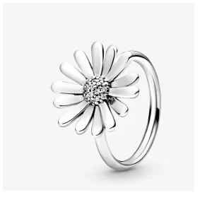Inel Pandora cu Pavé Daisy floare din argint - 198817C01 (imagine pentru) Inel Pandora cu Pavé Daisy floare din argint - 198817C01