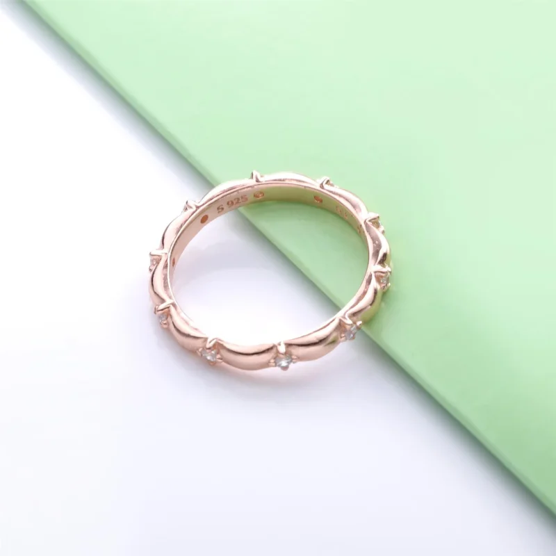 (imagine pentru) Inel Pandora cu Petale de flori Band din aur rose - 188791C01 - Vizualizare 3