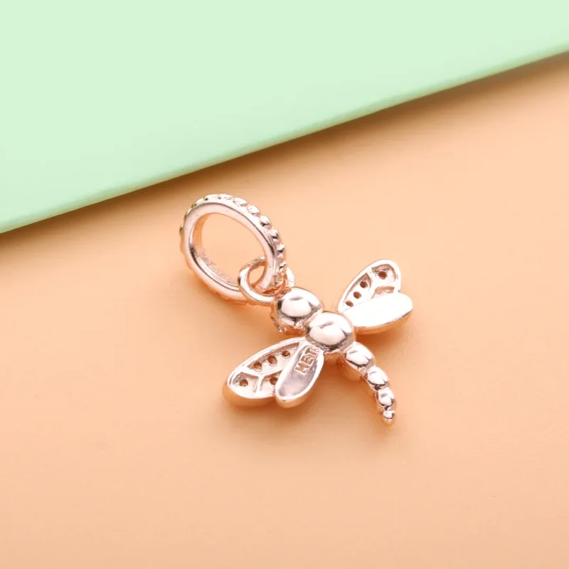 (imagine pentru) Pandantiv Pandora cu Libelulă spumantă din aur rose - 388803C01 - Vizualizare 4