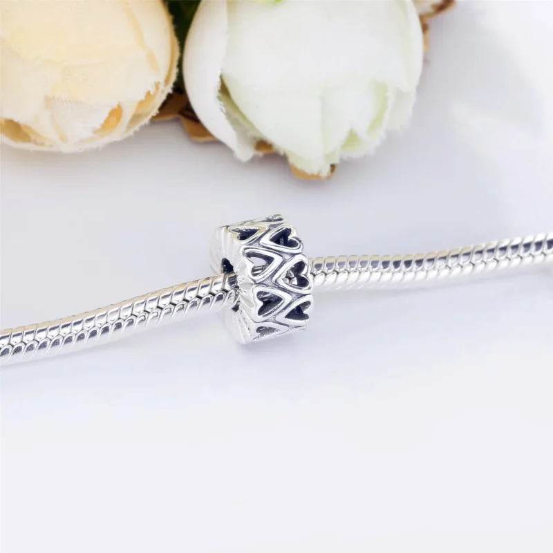 (imagine pentru) Talisman de tip distanțier Pandora cu Freehand Inima ajurată din argint - 798694 - Vizualizare 4
