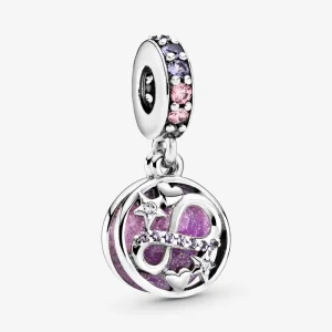 (imagine pentru) Talisman de tip pandantiv Stele și inimioare strălucitoare în stil infinity - 798829C01