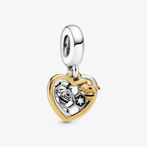 (imagine pentru) Talisman pandantiv Pandora Inimioare & Albine placat cu aur de 14 k - 768838C01