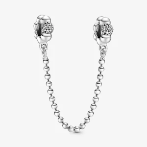 (imagine pentru) Talisman PANDORA cu lanț de siguranță pavé și mărgele - 798680C01