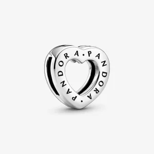 (imagine pentru) Talisman Pandora cu Pandora Logo Inimă din argint - 798741C00