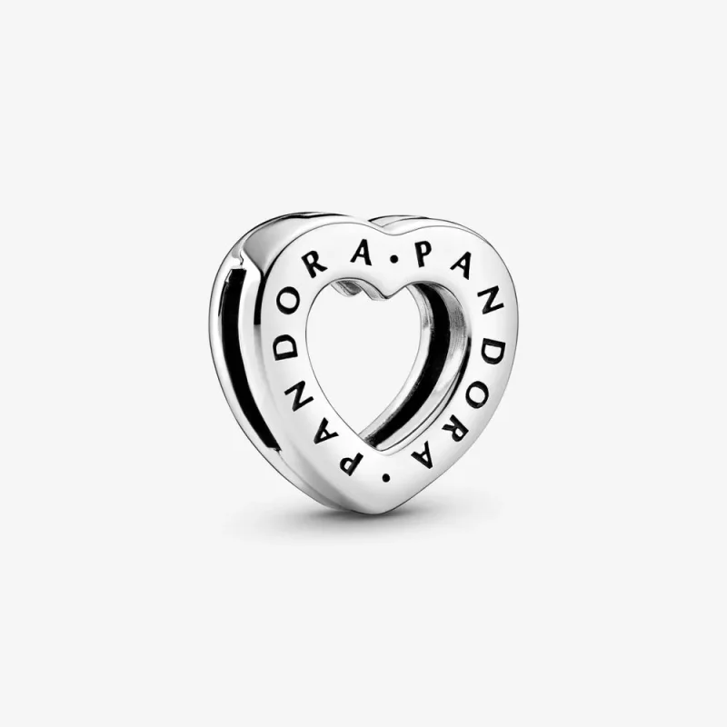 (imagine pentru) Talisman Pandora cu Pandora Logo Inimă din argint - 798741C00