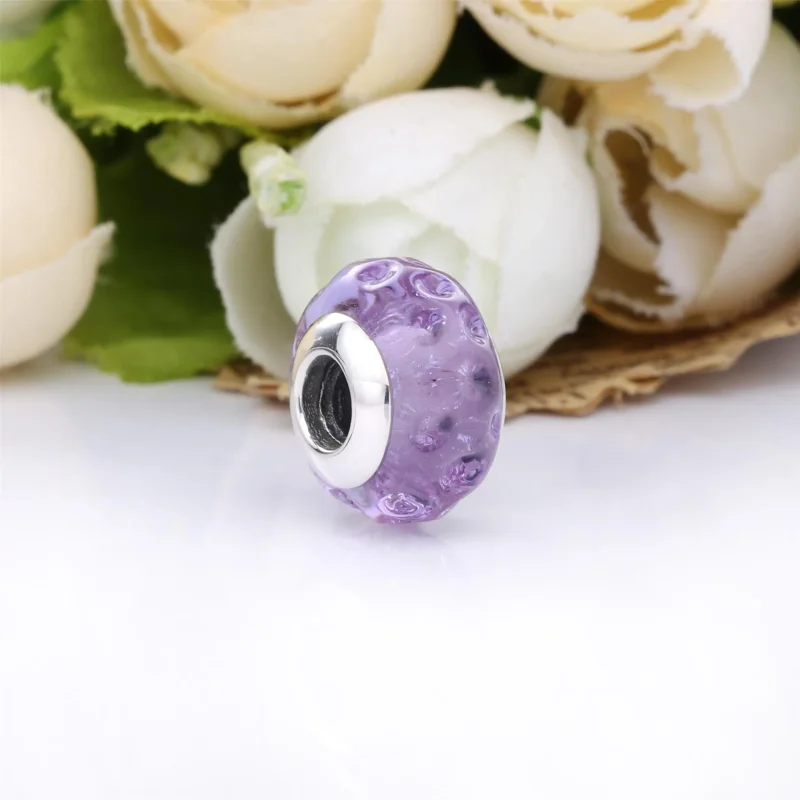 (imagine pentru) Talisman PANDORA din sticlă de Murano în nuanța lavandei - 798875C00 - Vizualizare 3