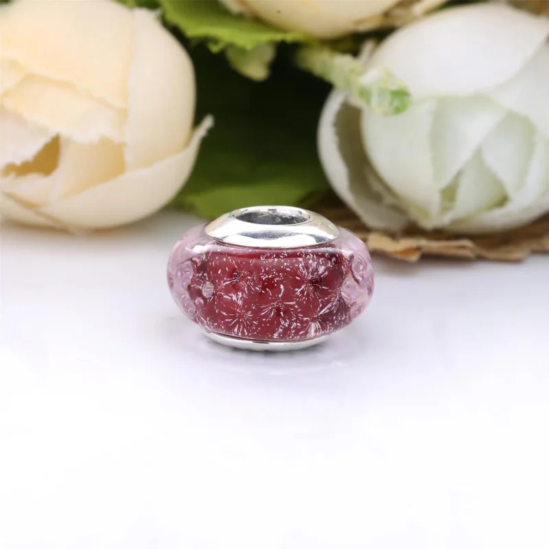 (imagine pentru) Talisman PANDORA din sticlă de Murano roz cu valuri fantezie - 798872C00 - Vizualizare 4