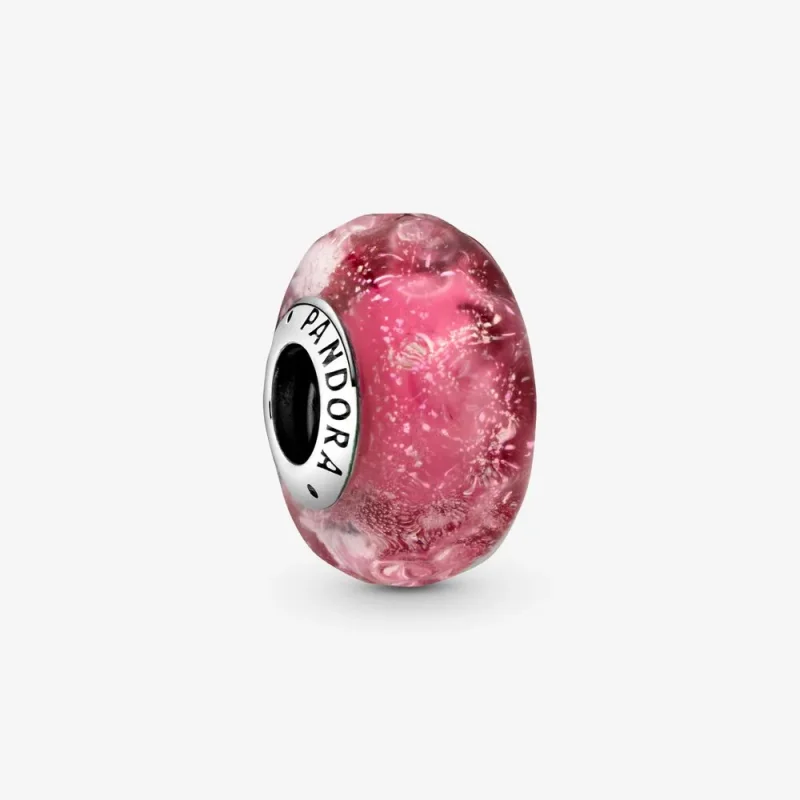 (imagine pentru) Talisman PANDORA din sticlă de Murano roz cu valuri fantezie - 798872C00