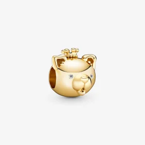 (imagine pentru) Talisman Pandora Stralucitoare Zodiac Câine placat cu aur de 14 k - 768592C01