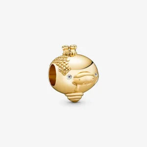 (imagine pentru) Talisman Pandora Strălucitoare Zodiac Șarpe placat cu aur de 14 k - 768589C01