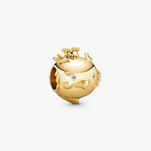 (imagine pentru) Talisman Pandora Strălucitoare Zodiac Dragon placat cu aur de 14 k - 768580C01