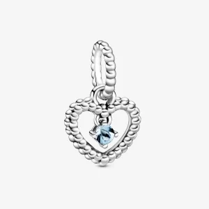 (imagine pentru) Talisman PANDORA tip pandantiv cu inimioară cu mărgele albastru marin - 798854C01