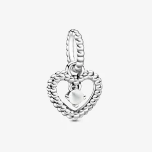 (imagine pentru) Talisman PANDORA tip pandantiv cu inimioară cu mărgele în nuanța alb - 798854C04