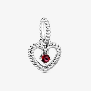 (imagine pentru) Talisman PANDORA tip pandantiv cu inimioară cu mărgele în nuanța roșu intens - 798854C02