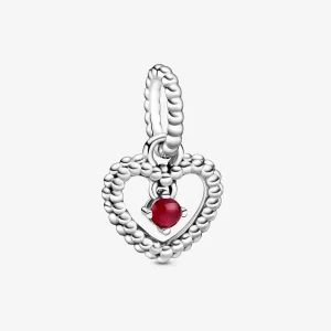 (imagine pentru) Talisman PANDORA tip pandantiv cu inimioară cu mărgele în nuanța roșu închis - 798854C08