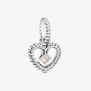 (imagine pentru) Talisman PANDORA tip pandantiv cu inimioară cu mărgele roz pudrat - 798854C06