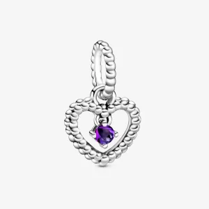 (imagine pentru) Talisman PANDORA tip pandantiv cu inimioară cu mărgele violet - 798854C03