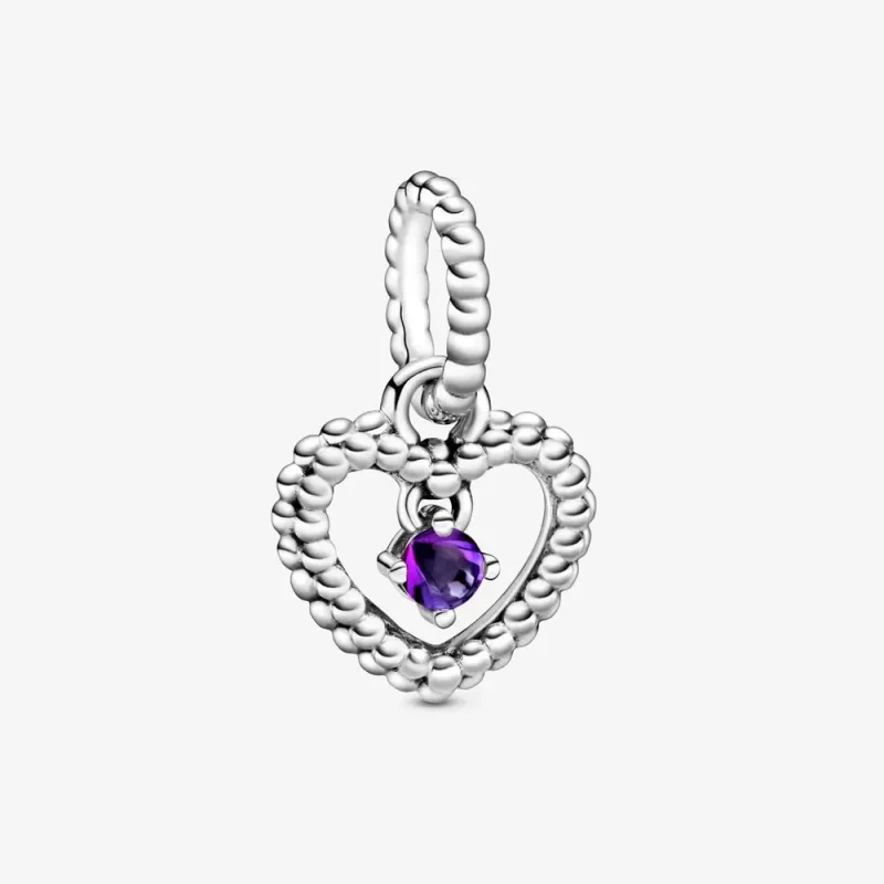 (imagine pentru) Talisman PANDORA tip pandantiv cu inimioară cu mărgele violet - 798854C03