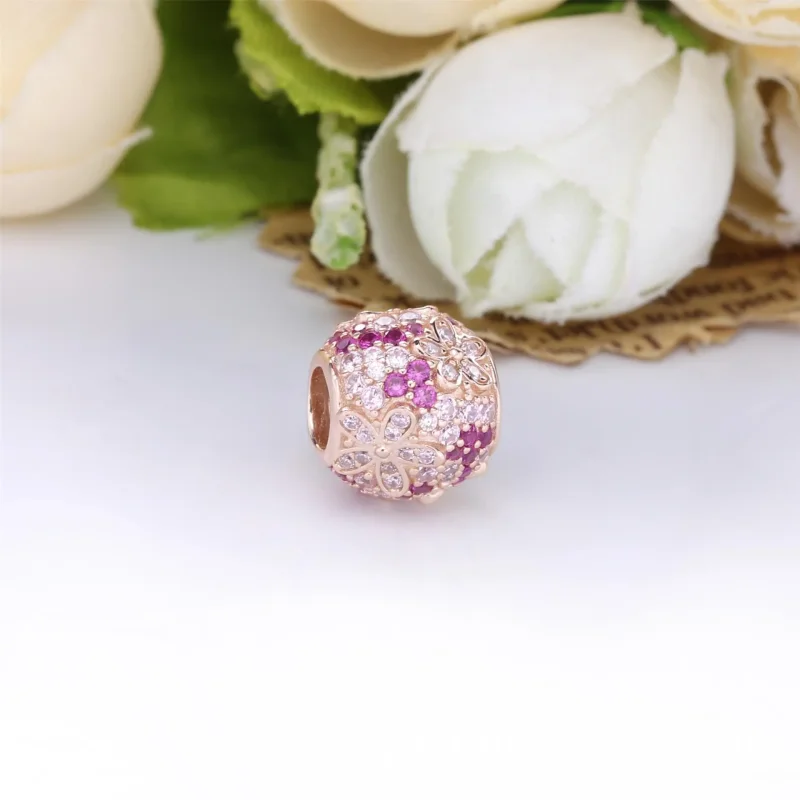 (imagine pentru) Talisman pavé cu margaretă roz - 788797C01 - Vizualizare 2