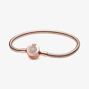 (imagine pentru) Brățară tip lanț clasic strălucitoare cu O cu coroană Pandora Moments - 589046C01