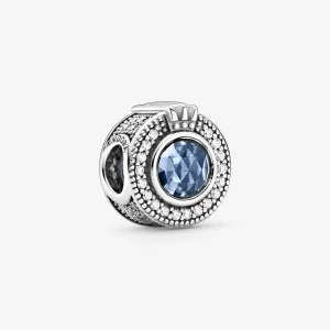 (imagine pentru) Talisman PANDORA albastru O cu coroană strălucitoare - 799058C01