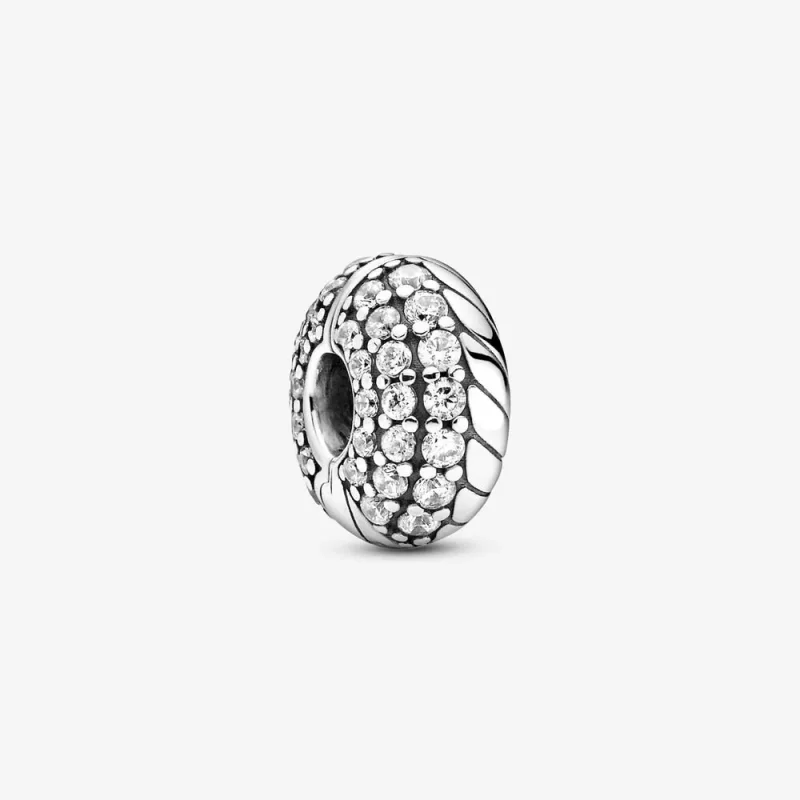 (imagine pentru) Talisman PANDORA cu fixare ușoară cu model tip lanț clasic pavé - 799089C01