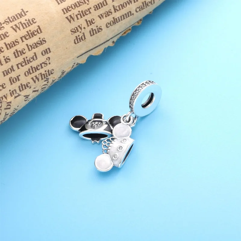 (imagine pentru) Talisman PANDORA de tip pandantiv cu Disney, Nunta Mickey și Minnie - 798804C01 - Vizualizare 4