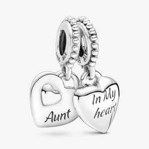 (imagine pentru) Talisman PANDORA de tip pandantiv cu inimă împărțită în două pentru mătușă și nepoată - 799188C00