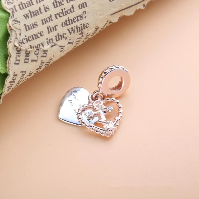 (imagine pentru) Talisman PANDORA de tip pandantiv cu Inima frânghie & Dragoste Ancora - 788940C0 - Vizualizare 4