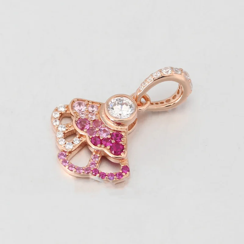 (imagine pentru) Talisman PANDORA de tip pandantiv cu Ventilator pliabil roz - 788147C01 - Vizualizare 2