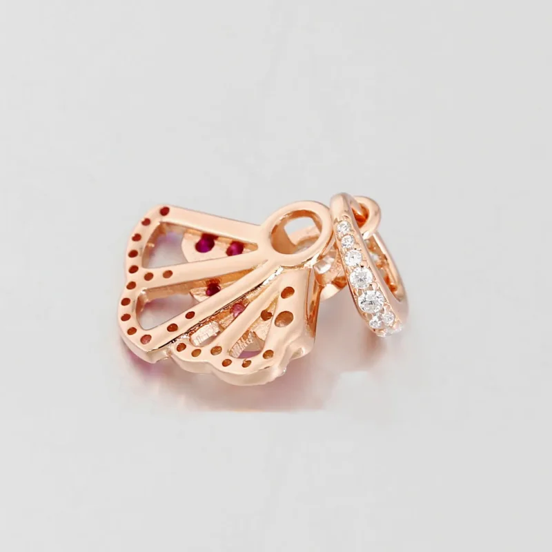 (imagine pentru) Talisman PANDORA de tip pandantiv cu Ventilator pliabil roz - 788147C01 - Vizualizare 3