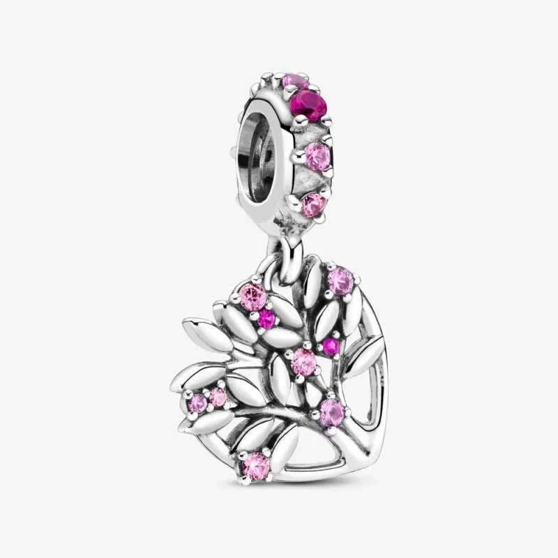 (imagine pentru) Talisman PANDORA de tip pandantiv în formă de inimioară roz cu arbore genealogic - 799153C01