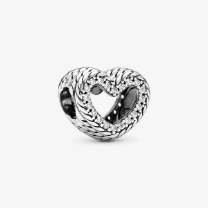 (imagine pentru) Talisman PANDORA în formă de inimioară deschisă cu model tip lanț clasic - 799100C01
