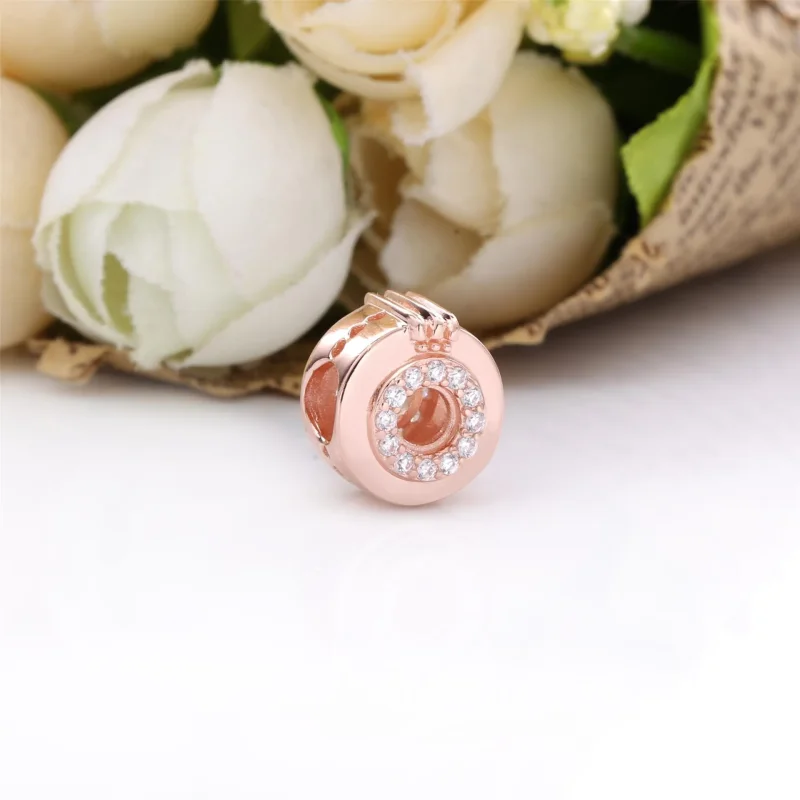 (imagine pentru) Talisman PANDORA O cu coroană pavé cu centru deschis - 789059C01 - Vizualizare 2