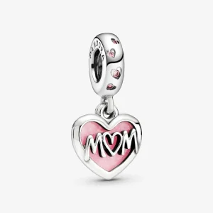 (imagine pentru) Talisman PANDORA tip pandantiv cu inimioară cu inscripția Mum - 798887C01