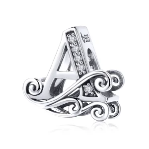 (imagine pentru) Pandora Style Scânteietoare Floare Pavé Litera A Charm - BSC030-A