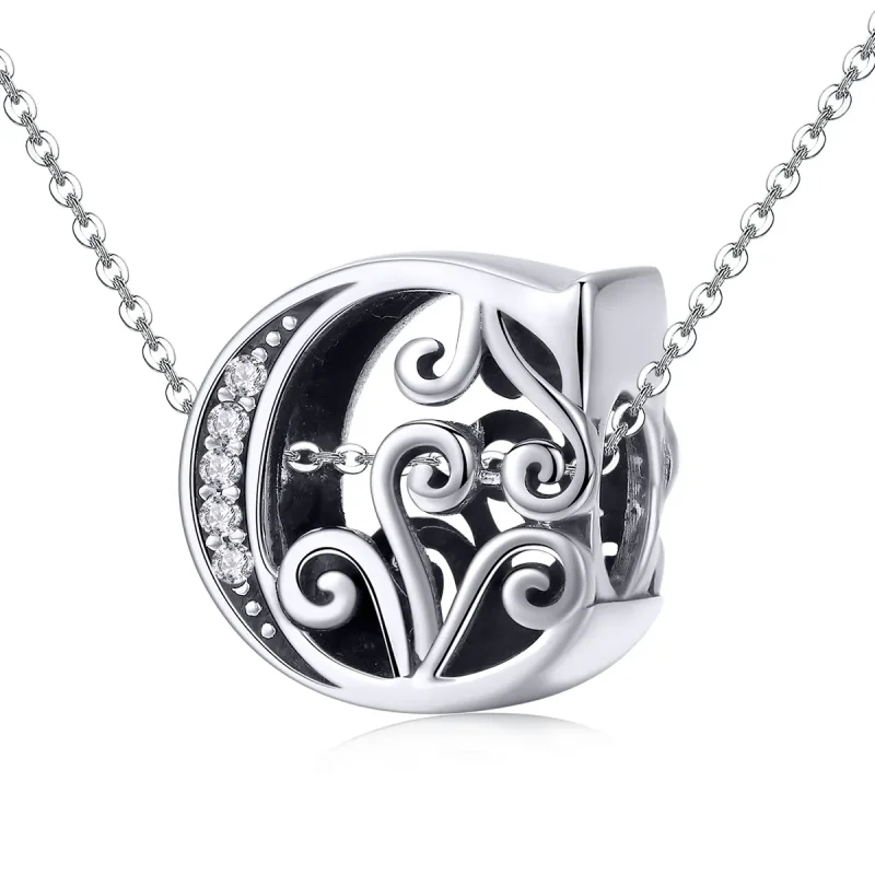 (imagine pentru) Pandora Style Cerc Floral Strălucitor cu Litere C - BSC030-C - Vizualizare 2