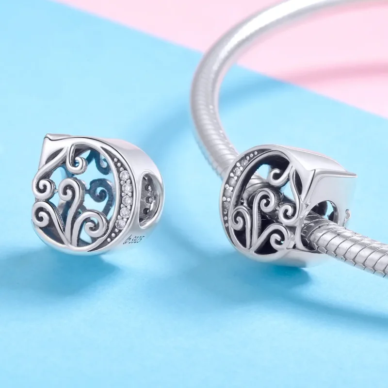 (imagine pentru) Pandora Style Cerc Floral Strălucitor cu Litere C - BSC030-C - Vizualizare 4