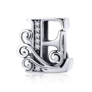 (imagine pentru) Pandora Style Scânteietoare Pavé Floare Litera E Charm - BSC030-E