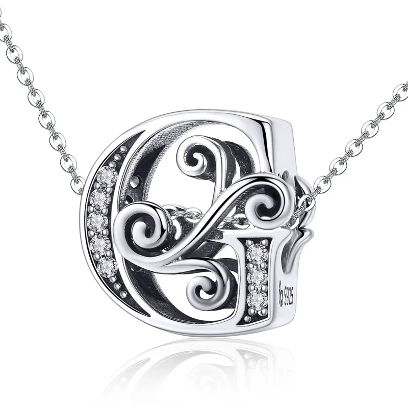 (imagine pentru) Pandora Style Scânteietoare Pavé Floare Litera G Charm - BSC030-G - Vizualizare 2