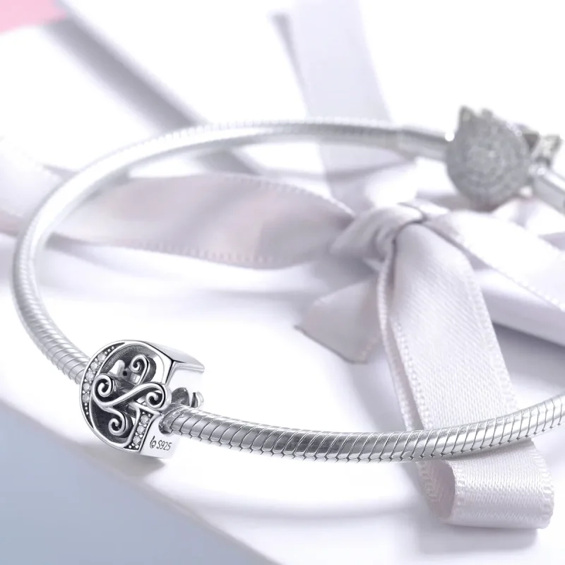 (imagine pentru) Pandora Style Scânteietoare Pavé Floare Litera G Charm - BSC030-G - Vizualizare 3