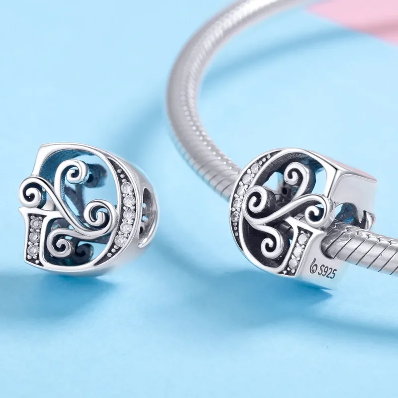 (imagine pentru) Pandora Style Scânteietoare Pavé Floare Litera G Charm - BSC030-G - Vizualizare 4