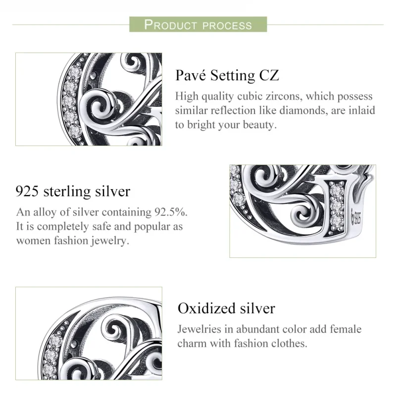 (imagine pentru) Pandora Style Scânteietoare Pavé Floare Litera G Charm - BSC030-G - Vizualizare 6