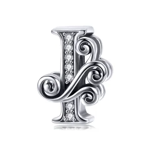 (imagine pentru) Pandora Style Scânteietoare Floare Pavé Litera I Charm - BSC030-I