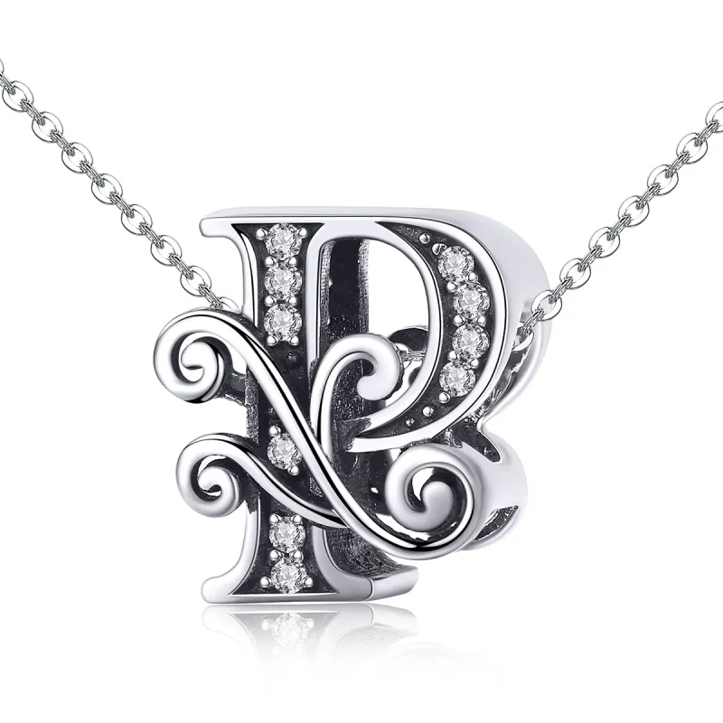 (imagine pentru) Pandora Style Scânteietoare Floare Pavé Litera P Charm - BSC030-P - Vizualizare 2