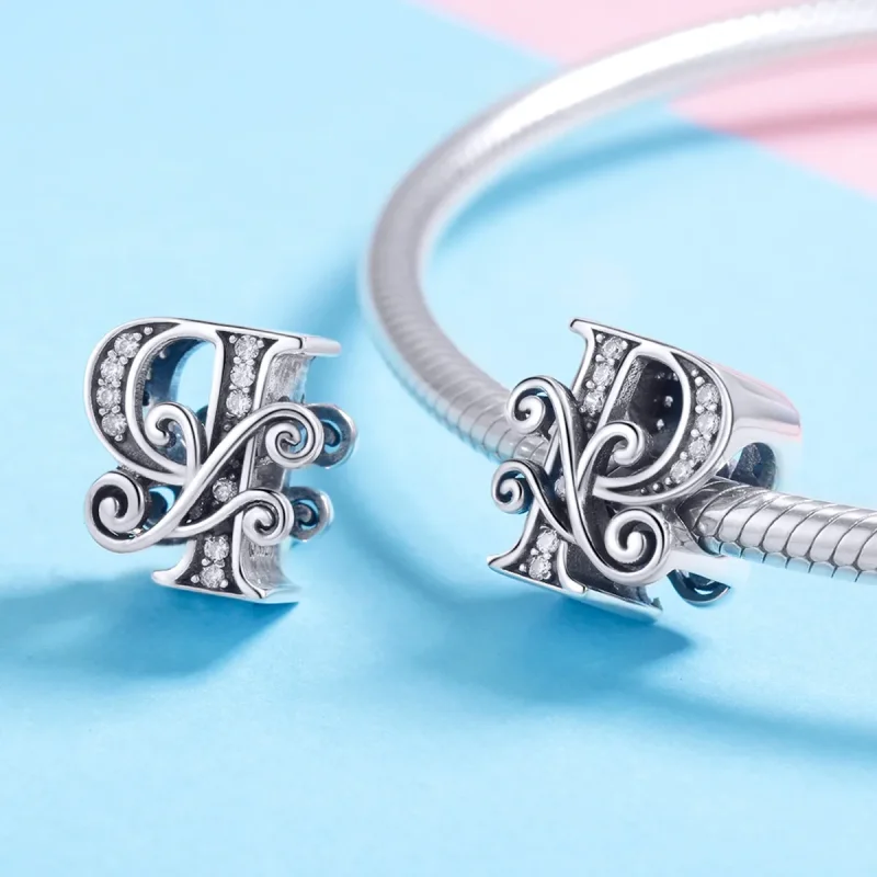 (imagine pentru) Pandora Style Scânteietoare Floare Pavé Litera P Charm - BSC030-P - Vizualizare 4